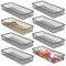 mDesign Metal Kitchen Cabinet Drawer Organizer Tray, 15" Long - 8 Pack